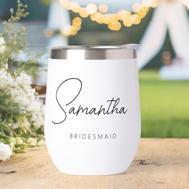 Proposition simple et personnalisée d'aide d'État (Personalized Bridesmaid Wine Tumbler - perfect for bridesmaid proposals & bachelorette party favors)