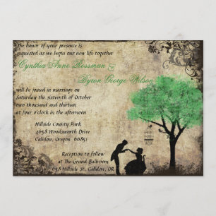 Proposition Vintage Wedding Invitation Green
