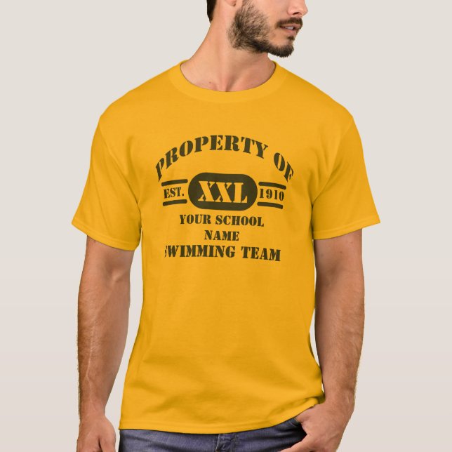 Propriété de l'équipe de natation T-shirt (Devant)