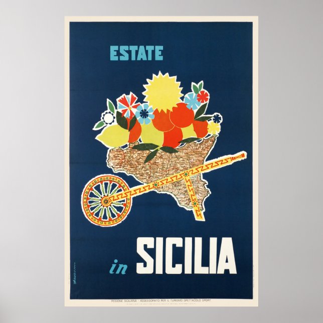 Propriété en Sicile, affiche de voyage (Devant)