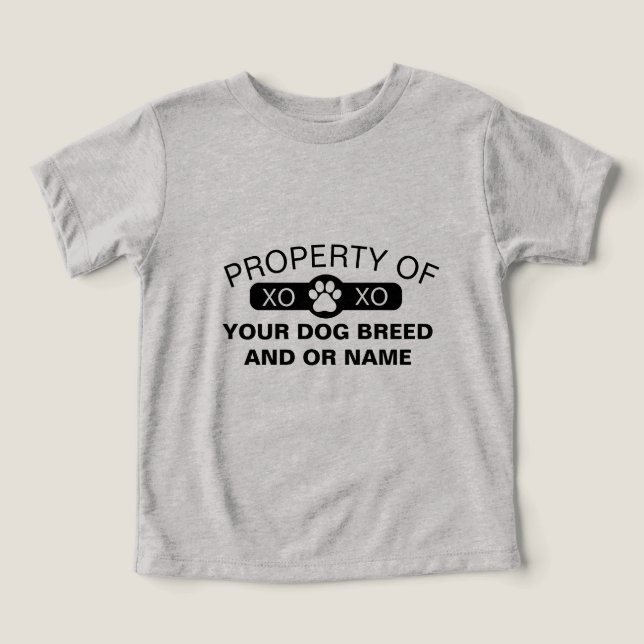 Propriété LT personnalisée de [race/nom de chien] (Design Recto)