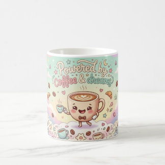 Propulsé par le café et les rêves Mug Kawaii