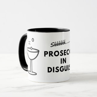 Prosecco dans la tasse de café de déguisement