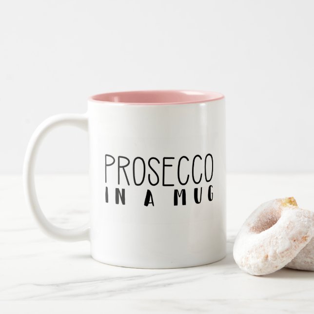 "Prosecco dans une tasse", tasse drôle (Avec donut)