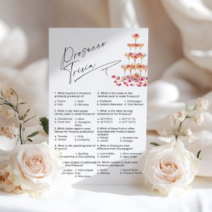 Prosecco Trivia Fuchsia Petals jeu de Fête des mar