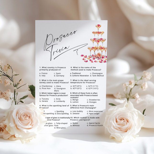 Prosecco Trivia Fuchsia Petals jeu de Fête des mar (Créateur téléchargé)