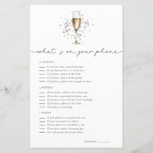 Prosecco Whats On Your Phone Fête des mariées Game