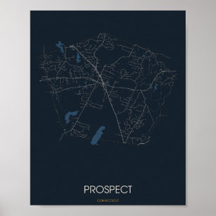 Prospect, carte de rue poster de Connecticut (Nuit