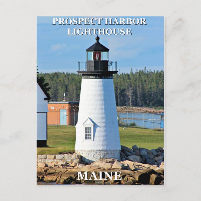 Prospect Harbour Lighthouse, carte postale Maine (Devant)