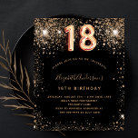 Prospectus 11,4 Cm X 14,2 Cm 18e anniversaire parties scintillant d'or noir inv<br><div class="desc">Veuillez noter que cette invitation est sur papier de prospectus et très mince. Les enveloppes ne sont pas incluses. Pour des invitations plus épaisses (même conception), veuillez visiter notre magasin. Une invitation moderne, élégante et glamour pour la fête du 18e anniversaire d'une fille. Un arrière - plan noir décoré de...</div>