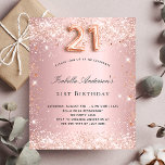 Prospectus 11,4 Cm X 14,2 Cm 21e anniversaire blush rose rose invitation budget<br><div class="desc">Veuillez noter que cette invitation est sur papier de prospectus et très mince. Les enveloppes ne sont pas incluses. Pour des invitations plus épaisses (même conception), veuillez visiter notre magasin. Pour une soirée élégante de 21ème anniversaire. Arrière - plan de dégradé rose vif. Décoré avec de la poussière de parties...</div>