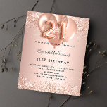 Prospectus 11,4 Cm X 14,2 Cm 21e anniversaire rose or ballons invitation budget<br><div class="desc">Veuillez noter que cette invitation est sur papier de prospectus et très mince. Les enveloppes ne sont pas incluses. Pour des invitations plus épaisses (même conception), veuillez visiter notre magasin. Pour un 21ème anniversaire élégant. Un arrière - plan rose à l'apparence métallique. Décoré d'or rose, de faux glitte rose, de...</div>