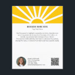Prospectus 11,4 Cm X 14,2 Cm 2 | Photo personnalisée QR Moderne Yellow Sunrise<br><div class="desc">montrez votre marque d'une façon nouvelle et inspirante avec ce prospectus d'entreprise moderne personnalisable. Conçu pour rayonner positivité et professionnalisme, il présente un lever de soleil jaune chaud avec rayons de soleil sur un arrière - plan blanc propre, parfait pour les entreprises qui veulent faire une première impression confiante et...</div>