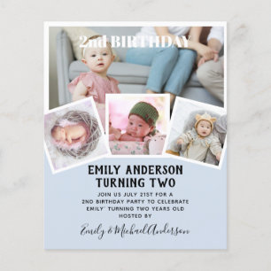 Prospectus 11,4 Cm X 14,2 Cm 2E Anniversaire Photo Collage de couleur mixte gar