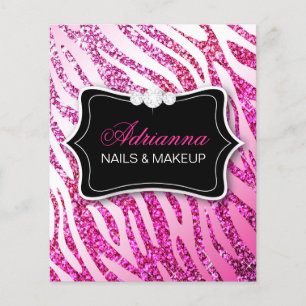 Prospectus 11,4 Cm X 14,2 Cm 311 Parties scintillant rose Zebra Flyer