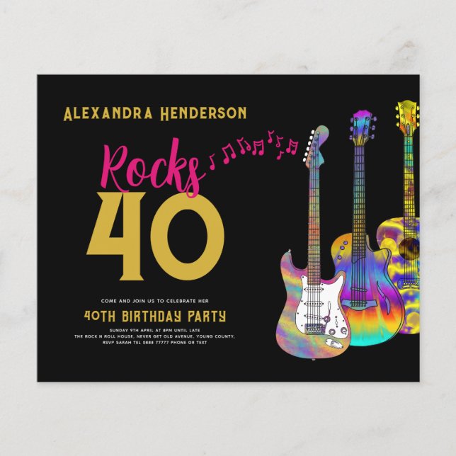 Prospectus 11,4 Cm X 14,2 Cm 40e Anniversaire Musique Rocks 40 Budget (Devant)