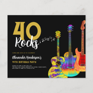 Prospectus 11,4 Cm X 14,2 Cm 40e fête d'anniversaire 40 Rocks Guitare Budget