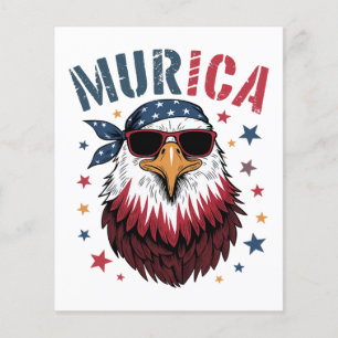 Prospectus 11,4 Cm X 14,2 Cm 4 juillet Patriotique Drôle Aigle Etats-Unis