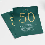 Prospectus 11,4 Cm X 14,2 Cm 50 Green Gold Budget 50e Invitation anniversaire<br><div class="desc">Préparez-vous à fêter un évènement marquant avec style grâce à ce prospectus d'invitation à 50e anniversaire qui vous permettra d'économiser! Parfait pour un évènement marquant, ce flyer de charme est doté d'une palette verte et dorée vibrante et d'un texte "bonjour 50" mignon. Customisez le texte avec les détails de votre...</div>