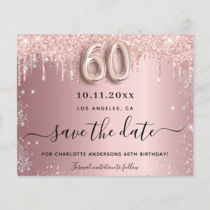 Prospectus 11,4 Cm X 14,2 Cm 60e anniversaire de naissance argenté budget invit