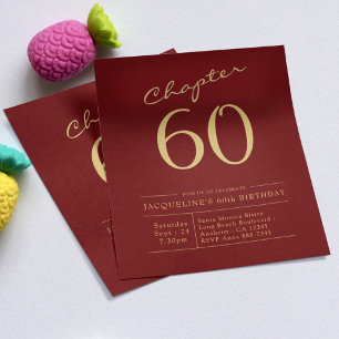 Prospectus 11,4 Cm X 14,2 Cm 60e anniversaire Gold Bourgogne Invitation budgéta