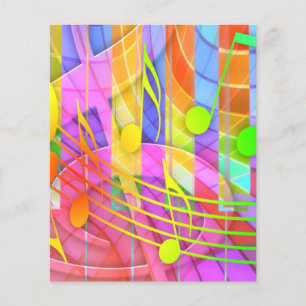 PROSPECTUS 11,4 CM X 14,2 CM 654580 NOTES MUSICALES COLORÉES PAPIERS ARRIÈRE - 