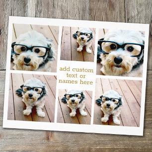 Prospectus 11,4 Cm X 14,2 Cm 6 Collage photo minimaliste - Gold et White Grid