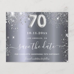 Prospectus 11,4 Cm X 14,2 Cm 70e anniversaire argent paillettes petit budget ca