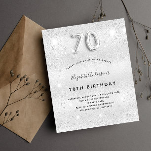 Prospectus 11,4 Cm X 14,2 Cm 70e anniversaire argent parties scintillant budget