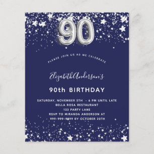 Prospectus 11,4 Cm X 14,2 Cm 90e anniversaire marine bleu argent budget invitat