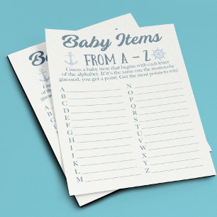 Prospectus 11,4 Cm X 14,2 Cm A à Z Baby Items Baby shower nautique Jeu