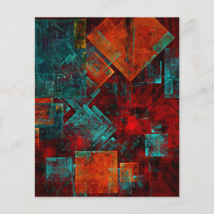 Prospectus 11,4 Cm X 14,2 Cm Abstrait Cool coloré moderne Motif artistique