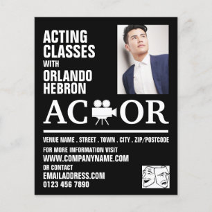 Prospectus 11,4 Cm X 14,2 Cm Actor, Acting Classes Advertising