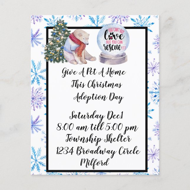 Prospectus 11,4 Cm X 14,2 Cm Adoption d'animaux de Noël (Devant)