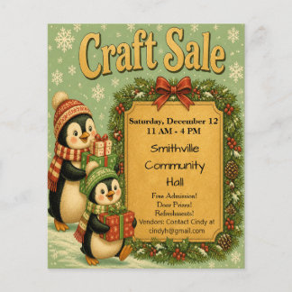 Prospectus 11,4 Cm X 14,2 Cm Affiche d'annonce de salon de l'artisanat de Noël