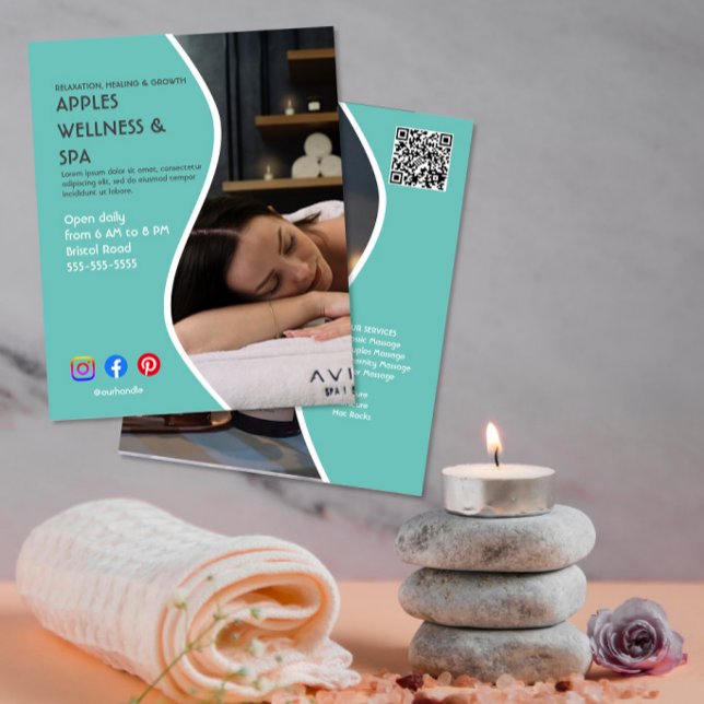 Prospectus 11,4 Cm X 14,2 Cm affiche de centre de bien-être de spa de santé gym (Créateur téléchargé)