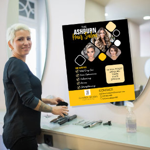 Prospectus 11,4 Cm X 14,2 Cm Affiche de coiffeur conception personnalisée en no
