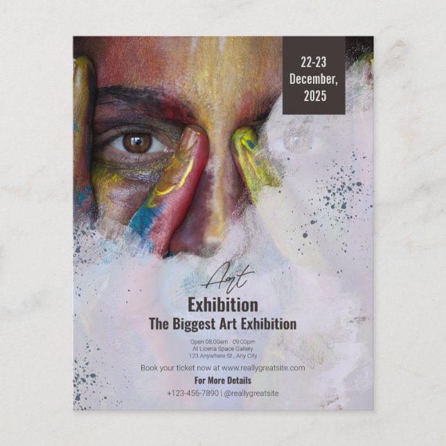 Prospectus 11,4 Cm X 14,2 Cm Affiche de l'exposition d'art colorée, Art  (Devant)