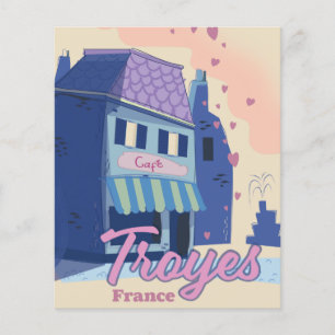 Prospectus 11,4 Cm X 14,2 Cm Affiche de voyage à Troyes France