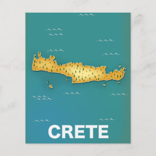Prospectus 11,4 Cm X 14,2 Cm Affiche de voyage carte de Crète