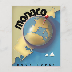 Prospectus 11,4 Cm X 14,2 Cm Affiche Monaco Travel
