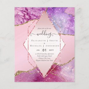 Prospectus 11,4 Cm X 14,2 Cm AGATES Rosesparkles Invitations de mariage BUDGET