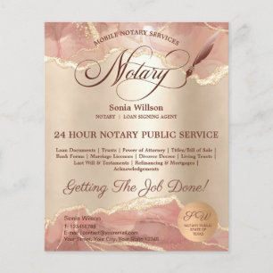 Prospectus 11,4 Cm X 14,2 Cm Agent de signature de crédit et de notaire mobile