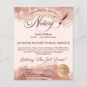 Prospectus 11,4 Cm X 14,2 Cm Agent de signature de crédit et de notaire mobile