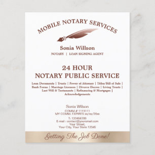 Prospectus 11,4 Cm X 14,2 Cm Agent de signature de crédit et de notaire mobile