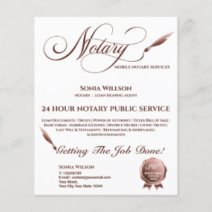 Prospectus 11,4 Cm X 14,2 Cm Agent de signature de crédit et de notaire mobile