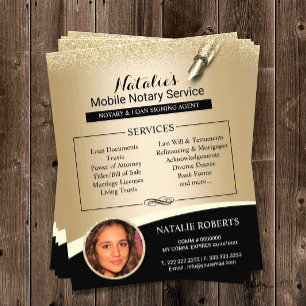 Prospectus 11,4 Cm X 14,2 Cm Agent de signature de prêt notaire Photo Black & G