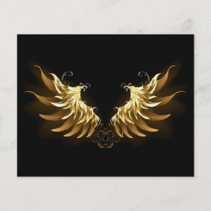 Prospectus 11,4 Cm X 14,2 Cm Ailes d'ange dorées sur fond noir