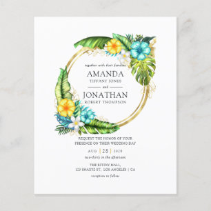 Prospectus 11,4 Cm X 14,2 Cm Aloha Tropical Summer Beach Wedding Invitation