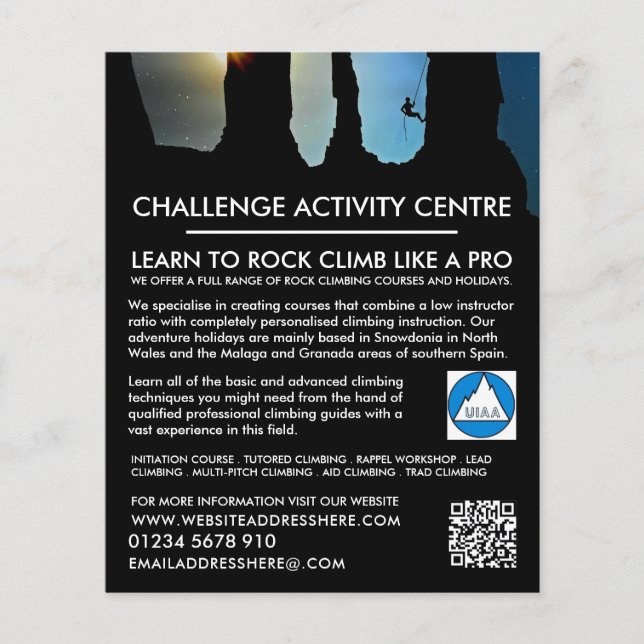 Prospectus 11,4 Cm X 14,2 Cm Alpiniste Silhouette, Randonnée et Escalade Advert (Devant)